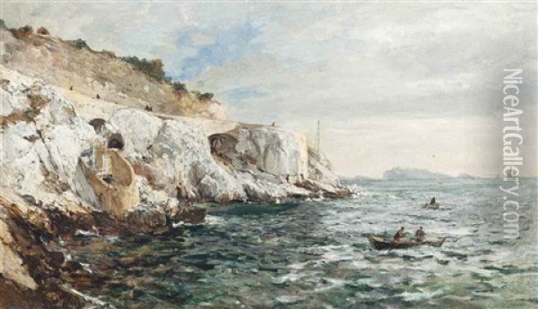 La Corniche Du Pont De La Fausse-monnaie, Marsaille Oil Painting - Luc Raphael Ponson