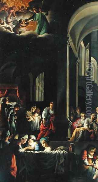 The Birth of the Virgin, c.1616-19 Oil Painting - Carlo Saraceni