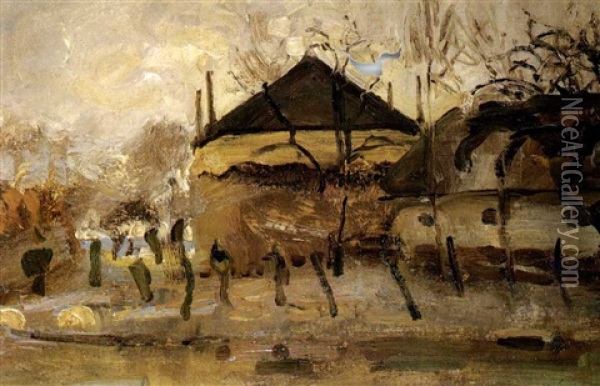 Farm At The River Gein Oil Painting - Piet Mondrian