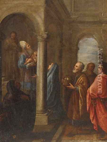 The Presentation in the Temple Oil Painting - Dutch School