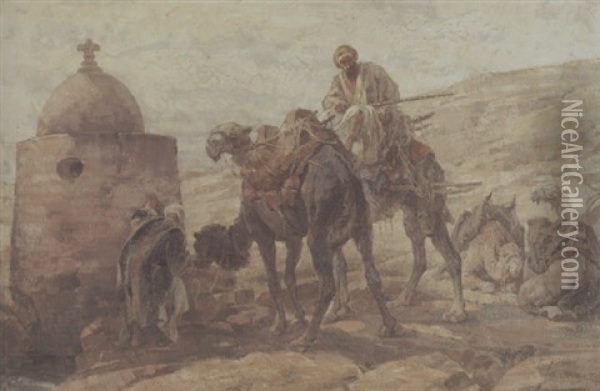 Kameltranke Bei Bethlehem Oil Painting - Friedrich von Keller