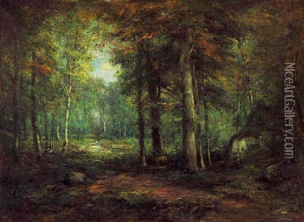 The Forest Primeval Oil Painting - Roswell Morse Shurtleff