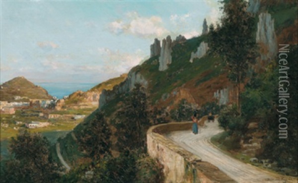 Motiv Aus Capri, Capri Oil Painting - Bernardo Hay