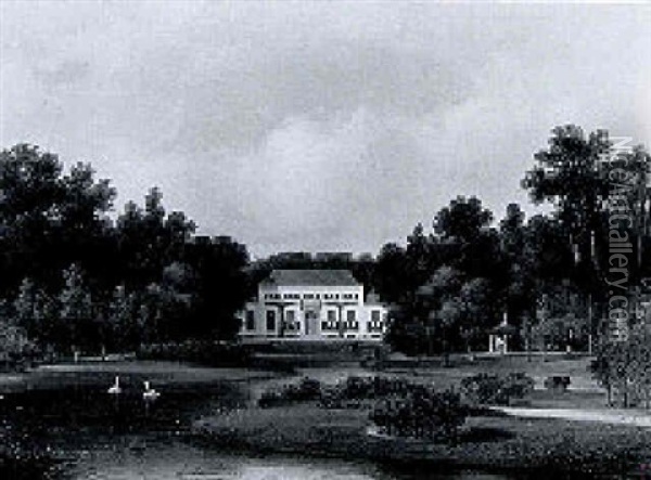 An Estate In A Park Oil Painting - Lodewijk Johannes Kleijn
