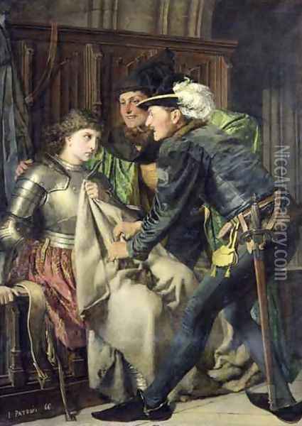 Joan of Arc 1412-31 Insulted in Prison, 1866 Oil Painting - Isidore Patrois