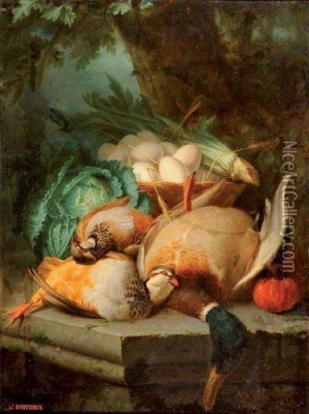 Nature Morte Aux Canards Et Perdrix Oil Painting - Jean-Louis Bonthoux