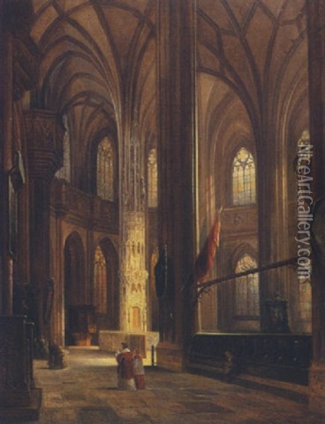 St. Lorenz In Nurnberg Oil Painting - Franz Stegmann