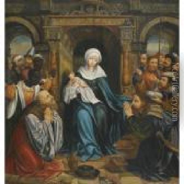 The Adoration Of The Magi Oil Painting - Quinten Metsys