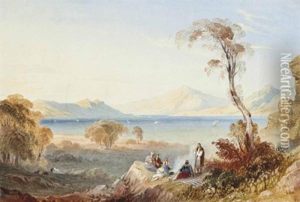 The Gulf Of Salamis, Greece Oil Painting - William Purser