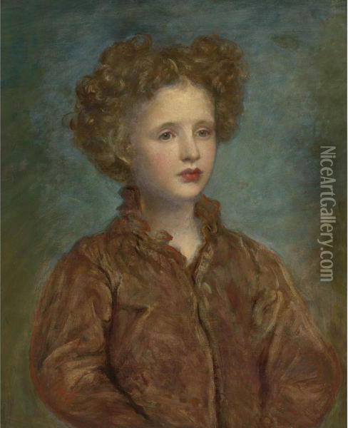 Portrait Of A Young Girl Of Title Oil Painting - George Frederick Watts