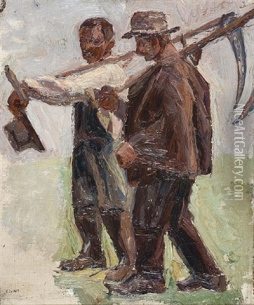 The Workers Oil Painting - Emmanuel Zairis
