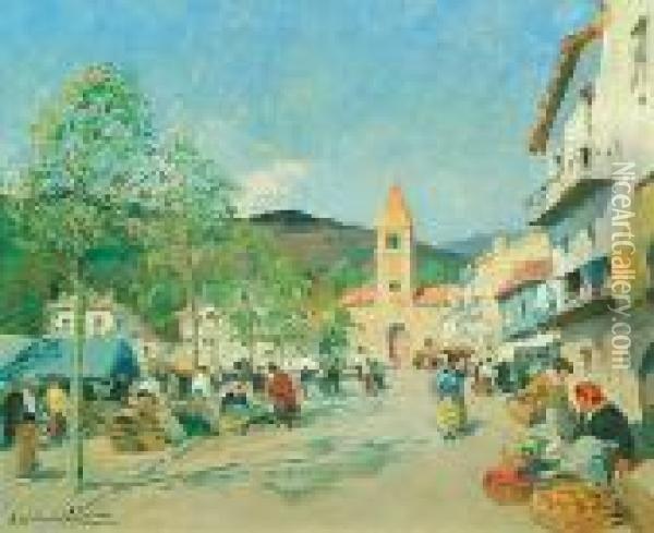 Market Day Oil Painting - Paul Emile Lecomte