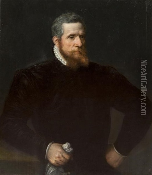 Portrait Of A Man Oil Painting - Adriaen Thomasz Key