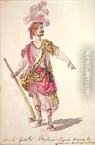 Costume design for a performance in Paris in 1762 of Lully's opera 'Acis et Galatee' Oil Painting - Nicolas Boquet