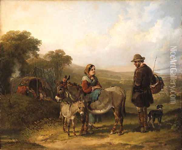 The gypsy camp Oil Painting - William Jr Shayer