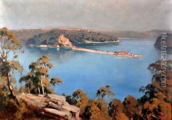 the Spit, Middle Harbour, Sydney Oil Painting - Carl Hampel