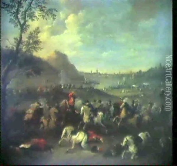Ein Paar Schlachtszenen                                     (2) Oil Painting - Karel Breydel
