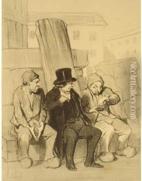 Les Prisonniers Oil Painting - Honore Daumier
