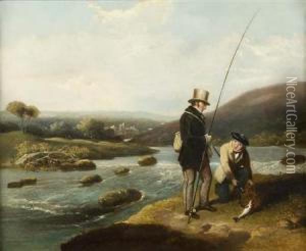 Trout Fishing Oil Painting - Samuel John Egbert Jones