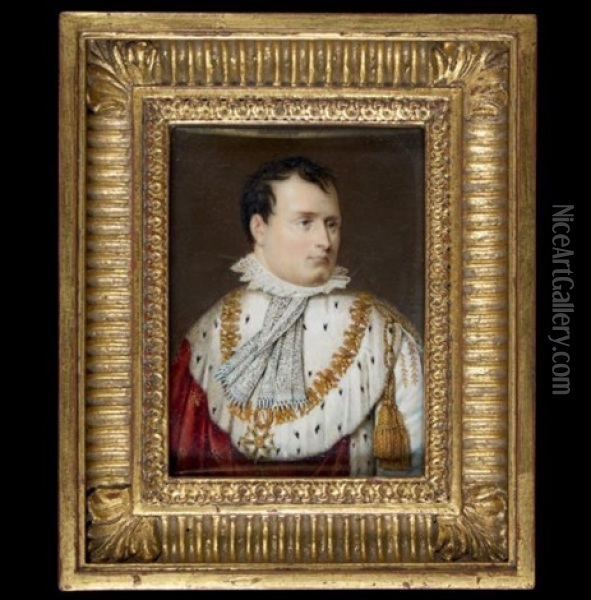 Portrait De Napoleon Ier En Costume Du Sacre Oil Painting - Andre Leon Larue