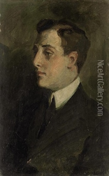 Portrait Of Vladimiro Notarbartolo Di Villarosa Oil Painting - Pierre (Prince) Troubetzkoy