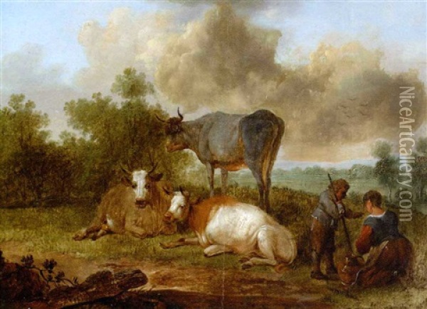Pastorale Oil Painting - Theobald Michau