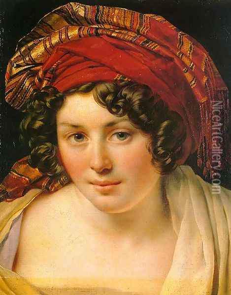 A Woman in a Turban Oil Painting - Anne-Louis Girodet de Roucy-Triosson
