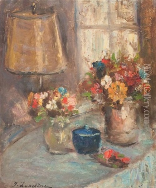 Deux Bouquets Oil Painting - Georgi Alexandrovich Lapchine