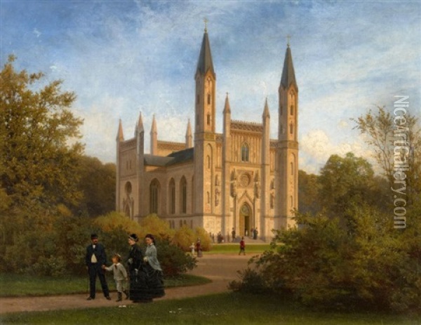 Die Schloskirche Zu Neustrelitz Oil Painting - Wilhelm Ludwig Friedrich Riefstahl