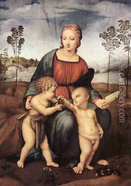 Madonna del Cardellino Oil Painting - Raffaelo Sanzio