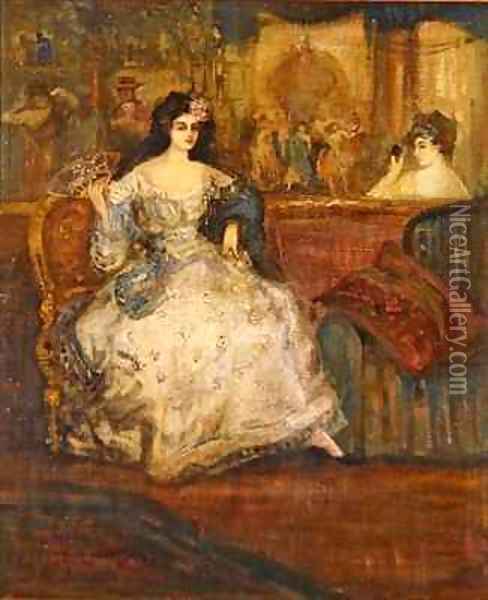 Femme Dans Une Loge Au Theatre Oil Painting - Charles Edward Conder