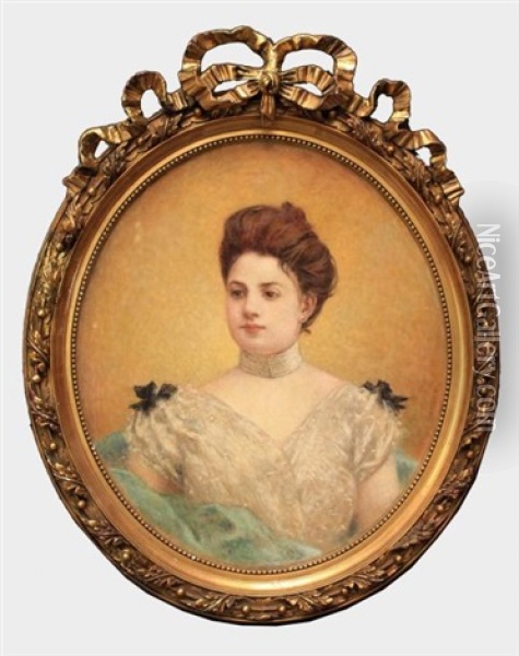 Portrait De Jeune Femme Oil Painting - Henri Camille Danger