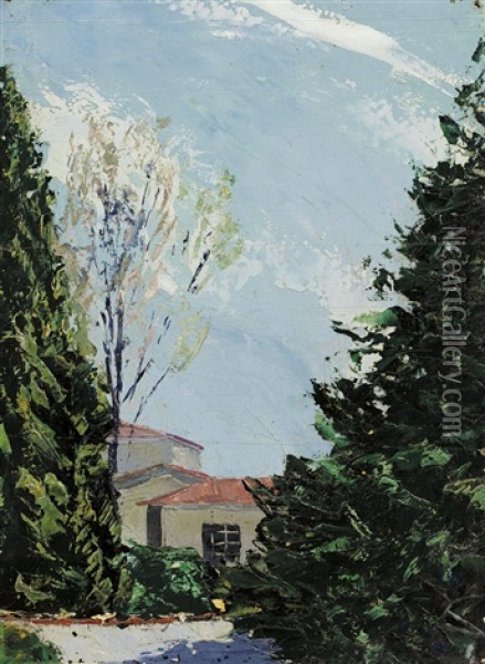 Torre Boldone Oil Painting - Vittorio Petrella Da Bologna