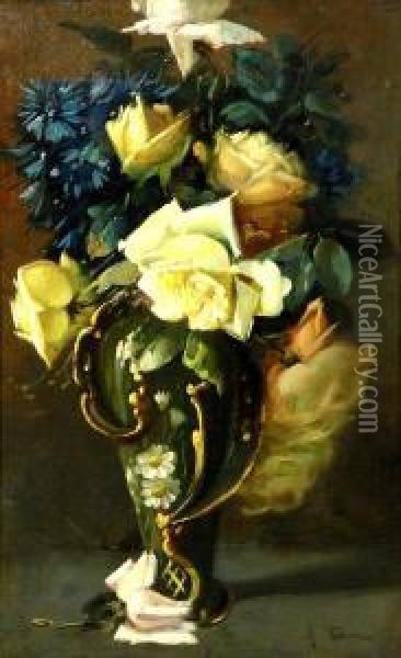 Bodegon Con Flores Oil Painting - Aurelio Tolosa Y Alsina