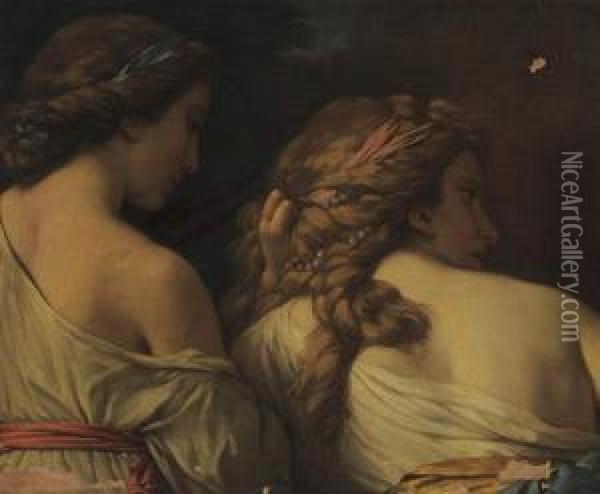 Deux Femmes Vues De Dos. Oil Painting - Louis Lagrenee