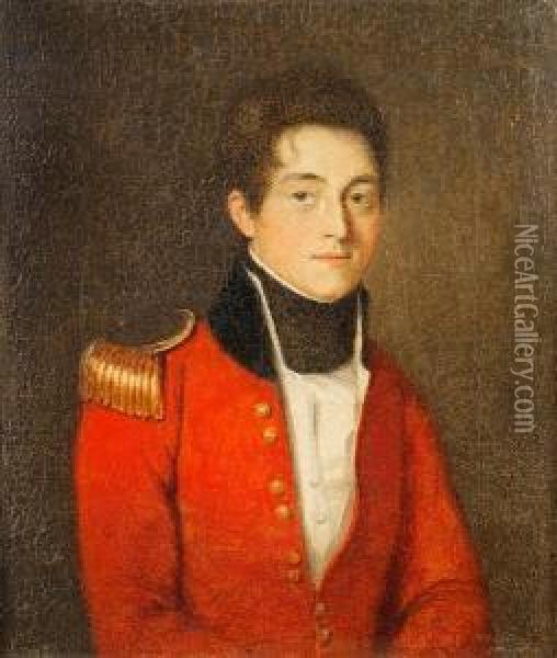 A Portrait Of Lieutenant Thomas Maddock Of The 10th Bengal Native Infantry Oil Painting - Thomas Hickey