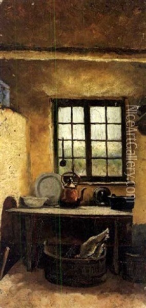 Kucheninterieur Oil Painting - Theodor Alt
