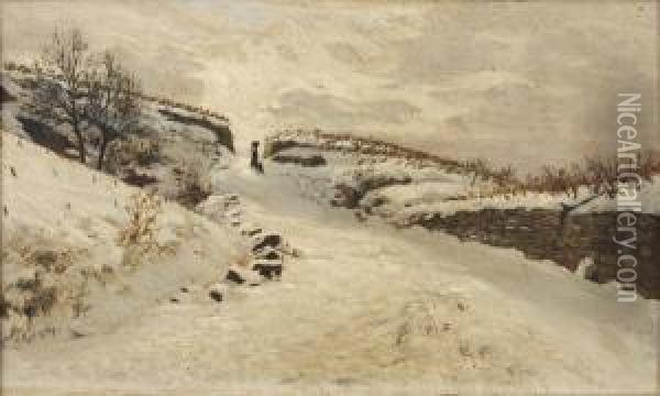 Paysage Sous La Neige Oil Painting - Adolf von Meckel