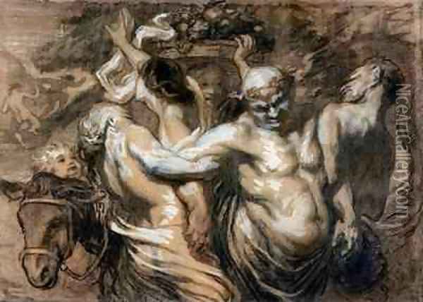 The Drunken Silenus Oil Painting - Honore Daumier