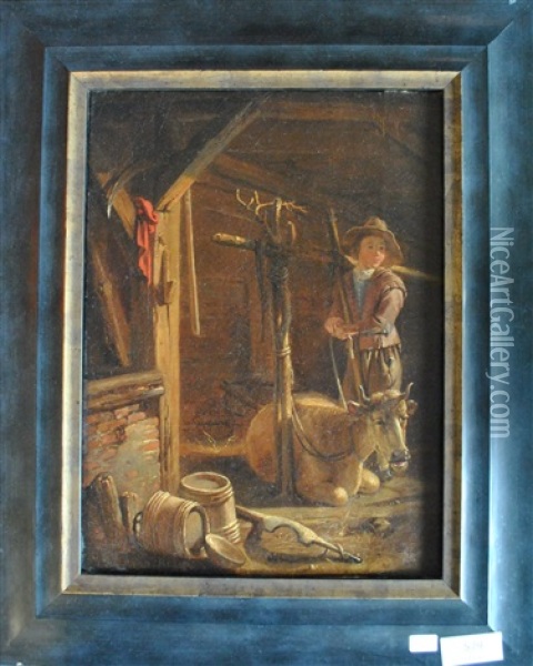 Interieur De Ferme Oil Painting - Wilhelm Alexander Wolfgang von Kobell