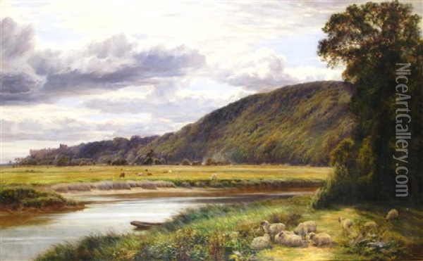 A Summer's Day, Arundel Reach Oil Painting - Charles Edward Johnson