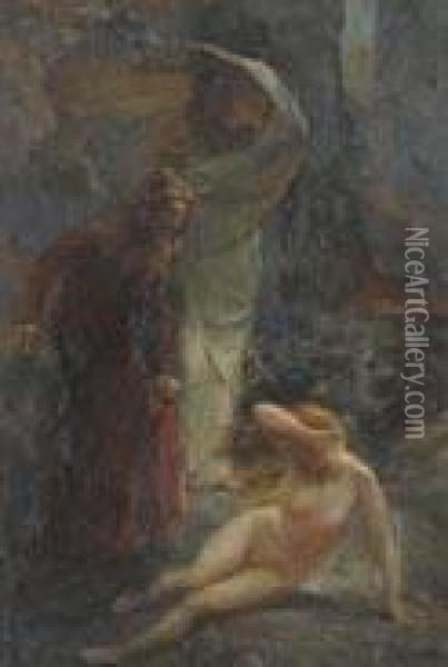 Dante E Virgilio Oil Painting - Basile Lemeunier