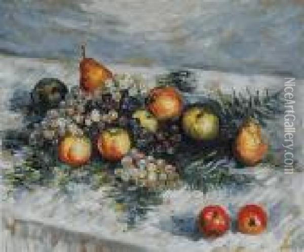 Pears And Grapes Oil Painting - Claude Oscar Monet