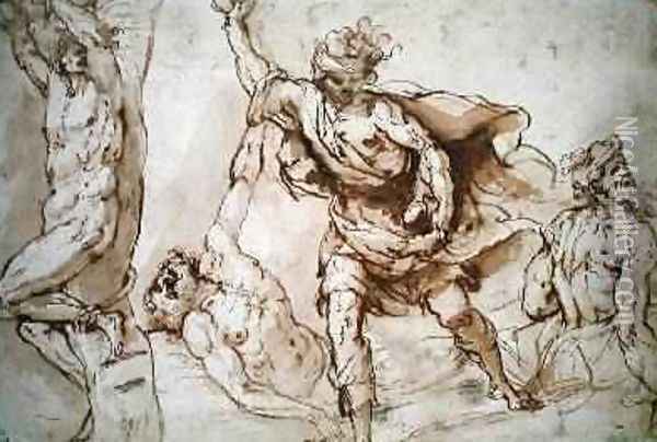 Studies for the Martyrdom of St Sebastian and the Stoning of St Stephen Oil Painting - Francesco Maffei