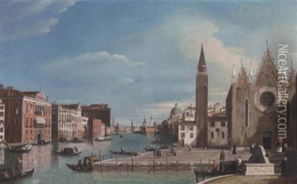 Santa Maria Della Carita And The Grand Canal, Venice Oil Painting - William James