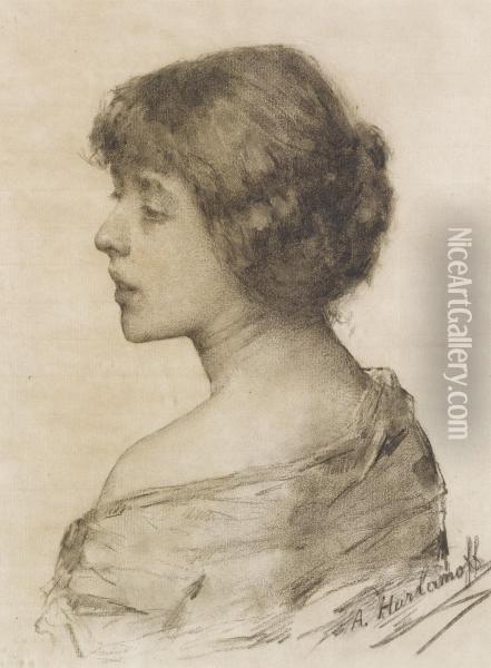 Portrait Of A Lady Oil Painting - Alexei Alexeivich Harlamoff