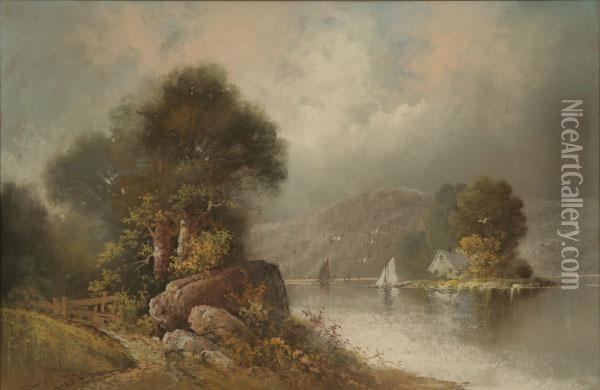 Hudson Valley Landscape Oil Painting - William Henry Chandler