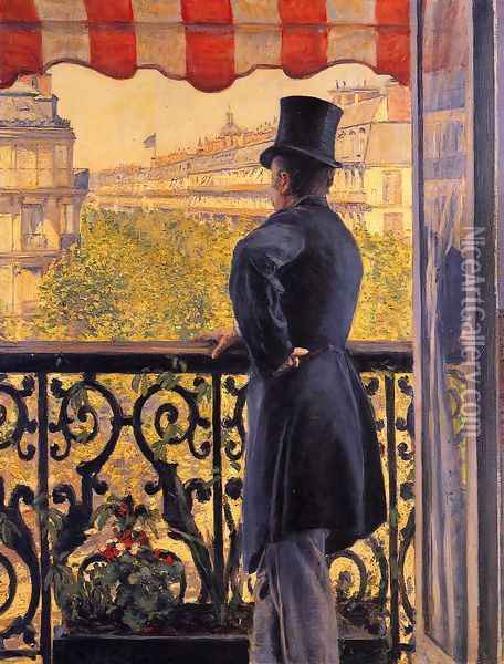 The Man On The Balcony Oil Painting - Gustave Caillebotte