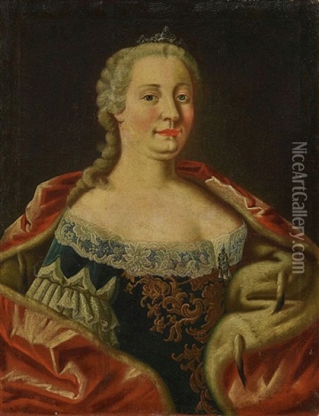 Maria Theresia, Erzherzogin Von Osterreich, Konigin Von Ungarn Und Bohmen Oil Painting - Martin van Meytens the Younger