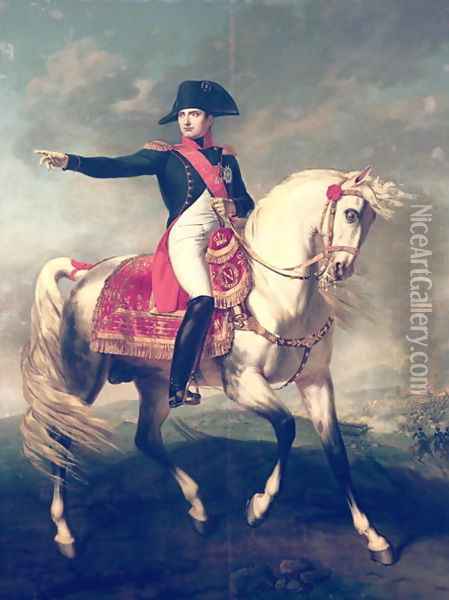 Equestrian Portrait of Napoleon I (1769-1821) 1810 Oil Painting - Joseph Chabord